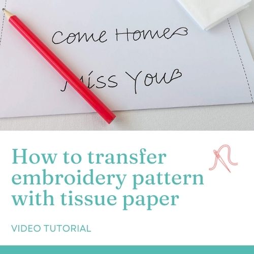 Cómo transferir un patrón de bordado con papel de seda - tutorial en vídeo