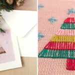 Tutorial de tarjeta de Navidad. Tarjeta de felicitación con bordado a mano