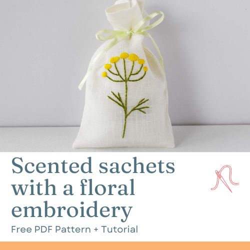 Tutorial DIY de bolsitas perfumadas con bordado floral