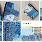 Bolsa con cremallera bordada a mano con retales de tela. Tutorial de bricolaje