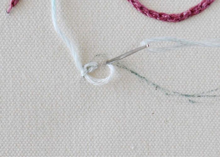 hungarian braided chain stitch embroidery step 3