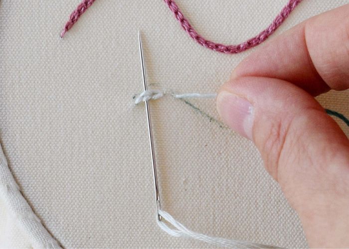 hungarian braided chain stitch embroidery step 5
