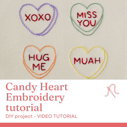 Video tutorial de bordado de corazones de caramelo