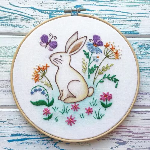 Conejo de Pascua por Bordado arte por Nat