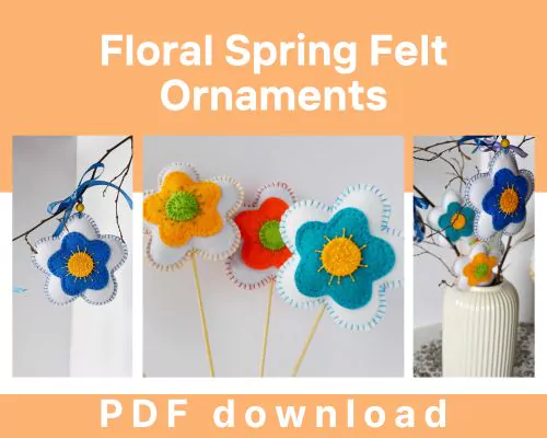Adornos florales de fieltro de primavera PDF download