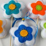 Adornos florales de fieltro de primavera: Tutorial DIY y descarga gratuita de patrones
