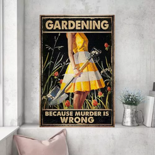 Jardinería porque asesinar está mal - póster en Etsy