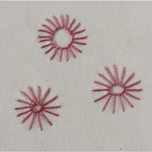 Puntada de rueda de sol