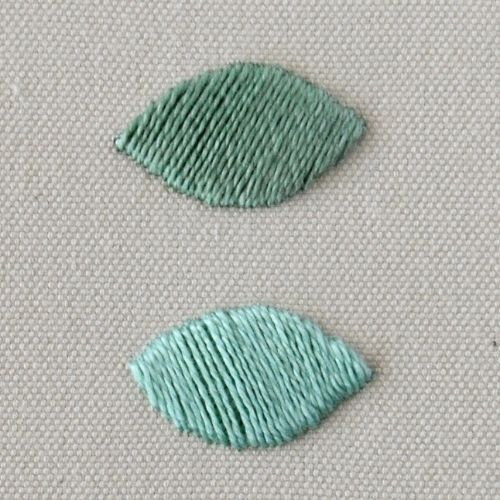 Puntada de satén acolchada