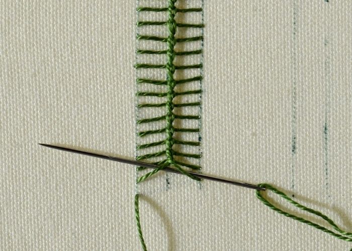 Van dyke stitch embroidery step 7