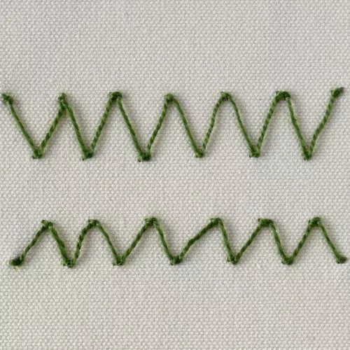 Punto Coral en Zig Zag