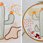 Puntadas de bordado para principiantes + muestra de bordado a mano de cactus gratis para aprender lo básico