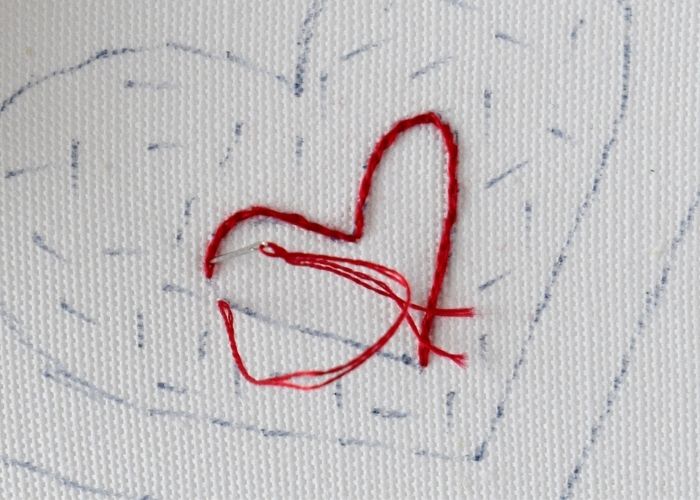 Long and Short stitch heart 1