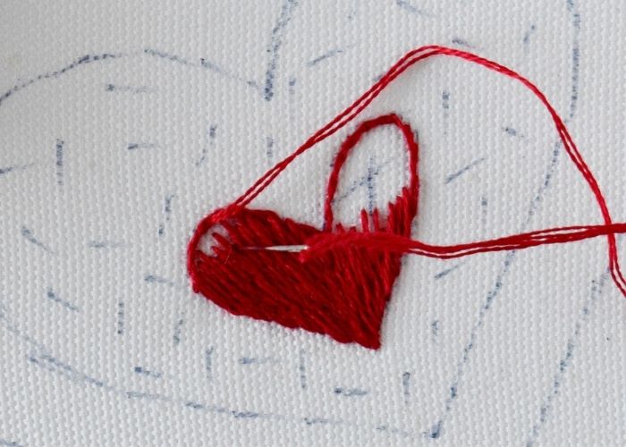 Long and Short stitch heart 4