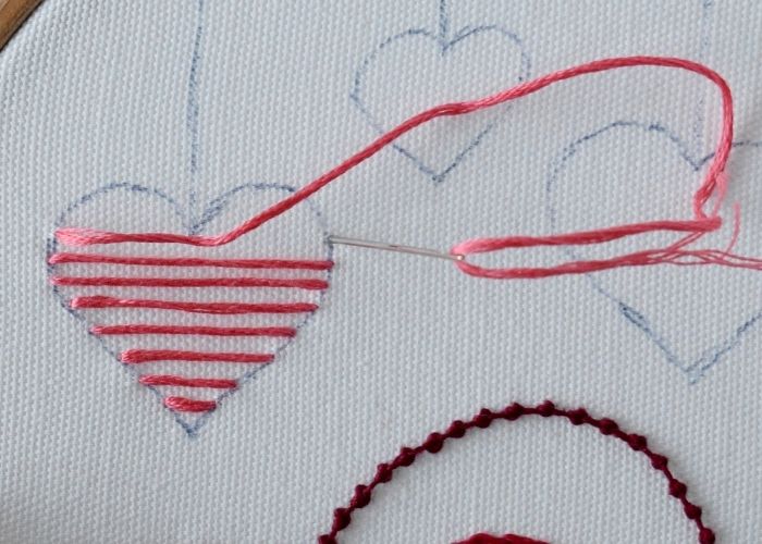 Weave stitch heart 1