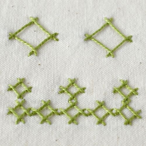 Punto cuadrado en espiga